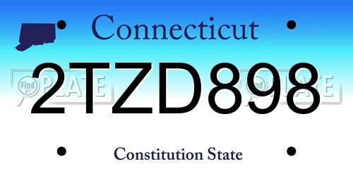 2TZD898 Connecticut License Plate