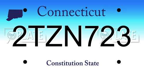 2TZN723 Connecticut License Plate