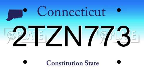 2TZN773 Connecticut License Plate