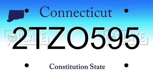 2TZO595 Connecticut License Plate