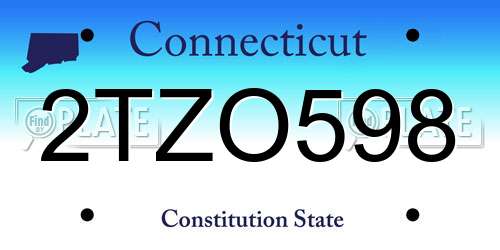 2TZO598 Connecticut License Plate