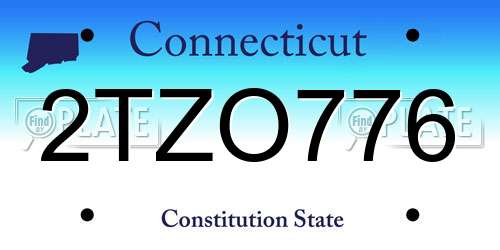 2TZO776 Connecticut License Plate