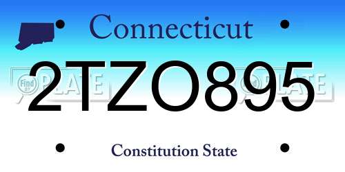 2TZO895 Connecticut License Plate