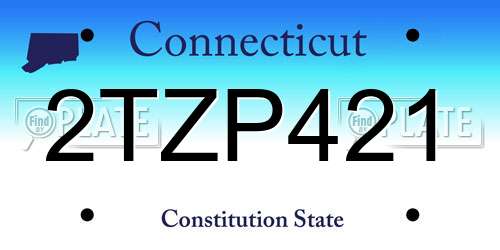 2TZP421 Connecticut License Plate