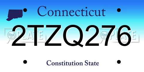 2TZQ276 Connecticut License Plate