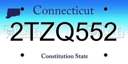 2TZQ552 Connecticut License Plate
