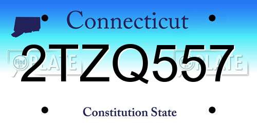 2TZQ557 Connecticut License Plate