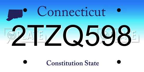 2TZQ598 Connecticut License Plate