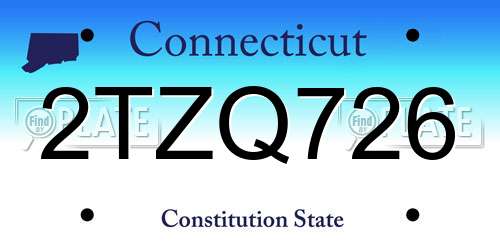 2TZQ726 Connecticut License Plate