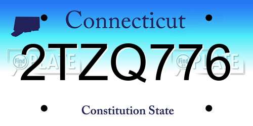 2TZQ776 Connecticut License Plate