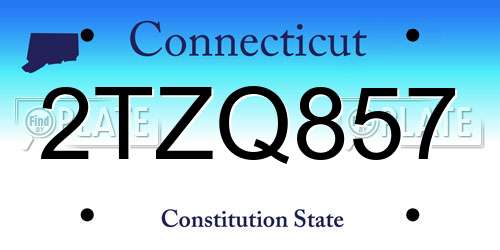 2TZQ857 Connecticut License Plate