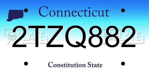 2TZQ882 Connecticut License Plate