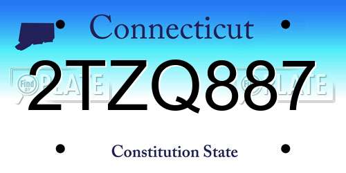 2TZQ887 Connecticut License Plate