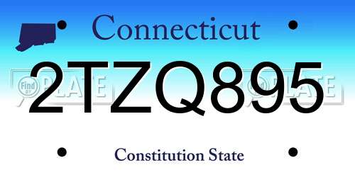 2TZQ895 Connecticut License Plate