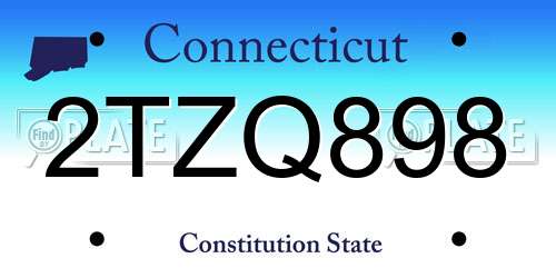 2TZQ898 Connecticut License Plate