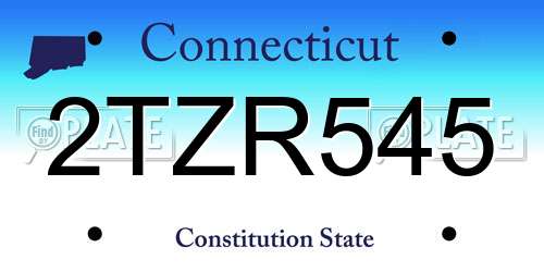 2TZR545 Connecticut License Plate