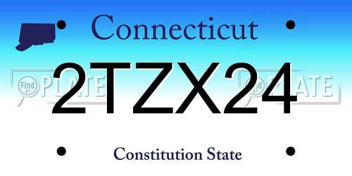 2TZX24 Connecticut License Plate