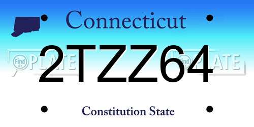 2TZZ64 Connecticut License Plate