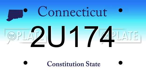 2U174 Connecticut License Plate