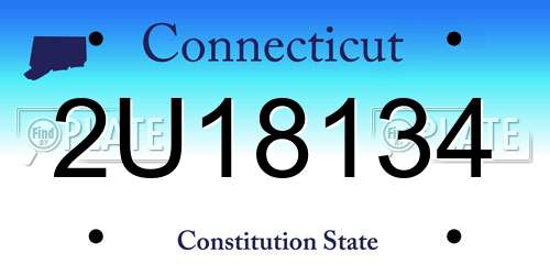 2U18134 Connecticut License Plate