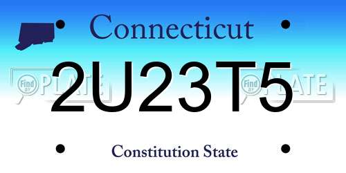 2U23T5 Connecticut License Plate