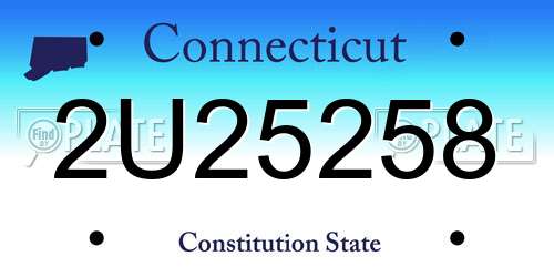2U25258 Connecticut License Plate