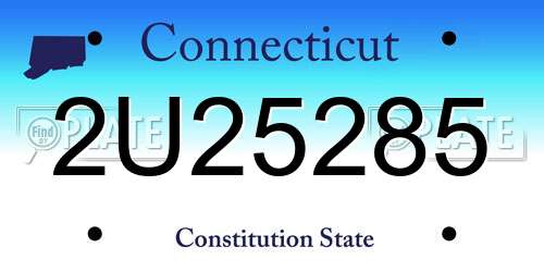 2U25285 Connecticut License Plate