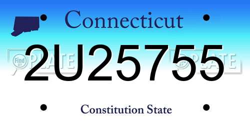 2U25755 Connecticut License Plate