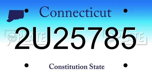 2U25785 Connecticut License Plate