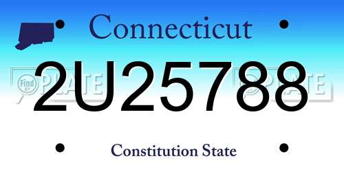 2U25788 Connecticut License Plate