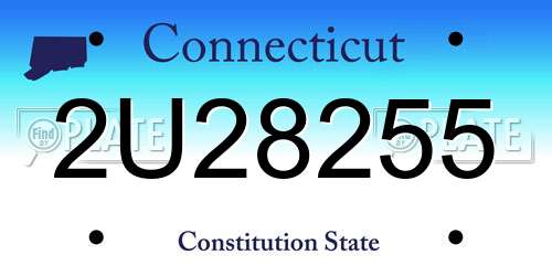 2U28255 Connecticut License Plate