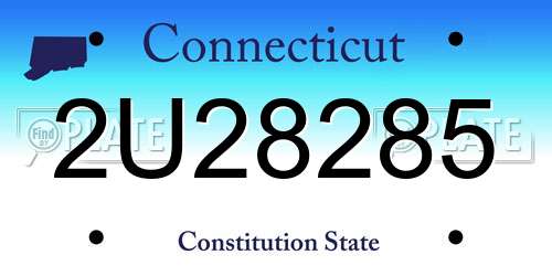 2U28285 Connecticut License Plate