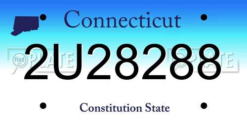2U28288 Connecticut License Plate