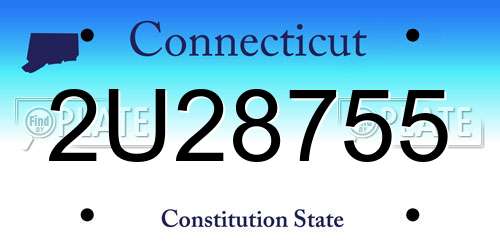 2U28755 Connecticut License Plate