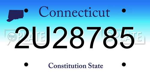 2U28785 Connecticut License Plate
