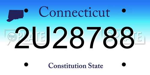 2U28788 Connecticut License Plate