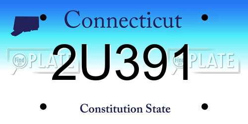 2U391 Connecticut License Plate