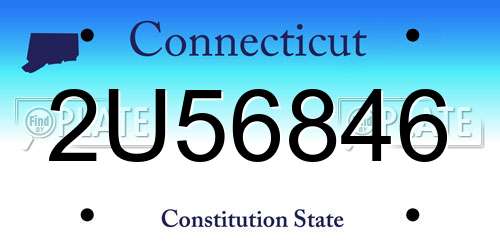 2U56846 Connecticut License Plate