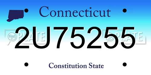 2U75255 Connecticut License Plate