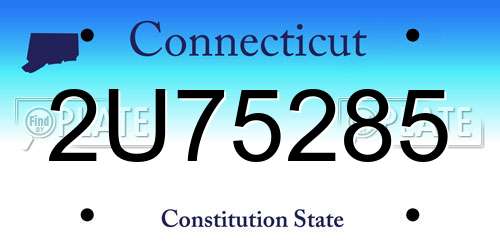 2U75285 Connecticut License Plate
