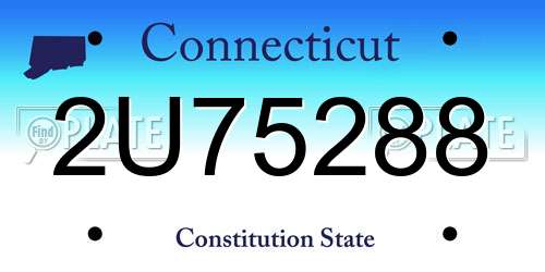 2U75288 Connecticut License Plate