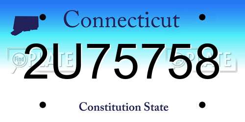 2U75758 Connecticut License Plate