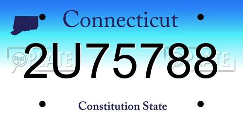 2U75788 Connecticut License Plate
