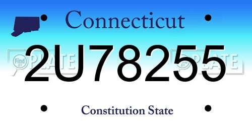 2U78255 Connecticut License Plate