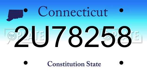2U78258 Connecticut License Plate