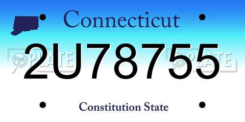 2U78755 Connecticut License Plate