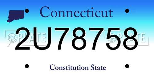 2U78758 Connecticut License Plate