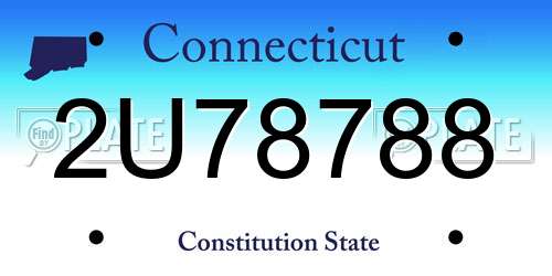 2U78788 Connecticut License Plate