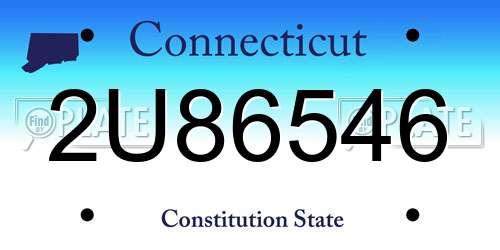 2U86546 Connecticut License Plate