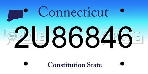 2U86846 Connecticut License Plate